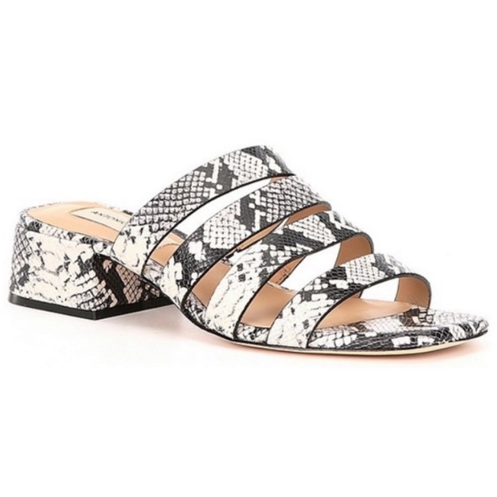 Antonio Melani Snake Python Strappy Mules Sandals - image 1